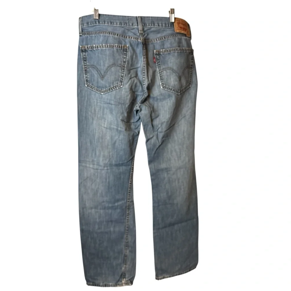 Levis 505 Jeans Mens 34X32 Blue distressed Straight Red Tag‎ 34 X 31